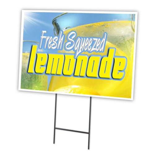Fresh Squeezed Lemonade Yard Sign & Stake outdoor plastic coroplast window