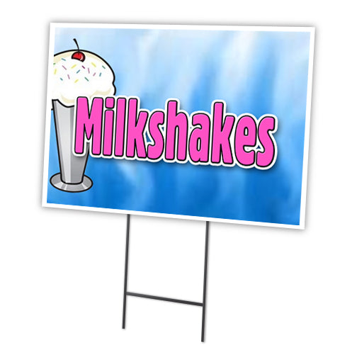 Milkshakes Yard Sign & Stake outdoor plastic coroplast window