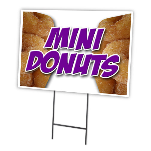 Mini Donuts Yard Sign & Stake outdoor plastic coroplast window