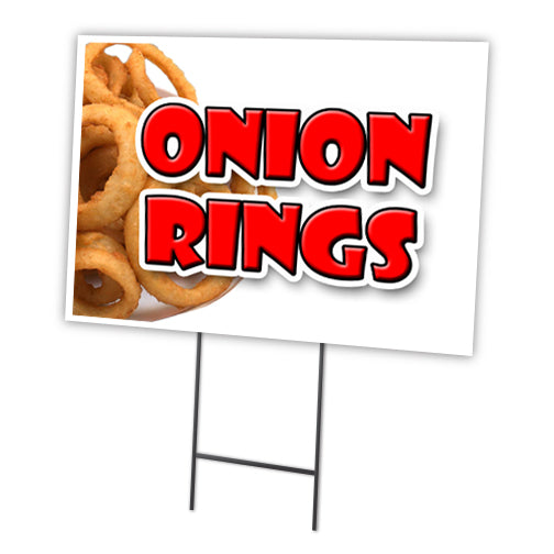 Onion Rings Yard Sign & Stake outdoor plastic coroplast window