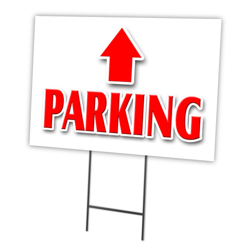 Parking Up Arrow Yard Sign & Stake outdoor plastic coroplast window