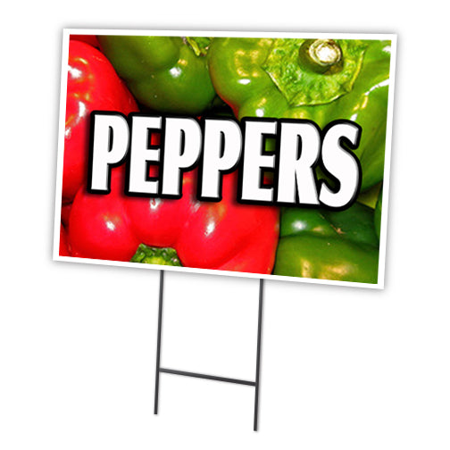 Peppers Yard Sign & Stake outdoor plastic coroplast window