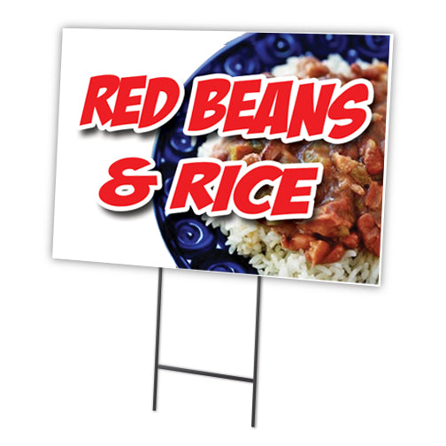 Red Beans And Rice Yard Sign & Stake outdoor plastic coroplast window