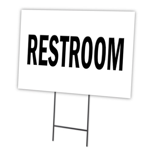 Restroom Yard Sign & Stake outdoor plastic coroplast window