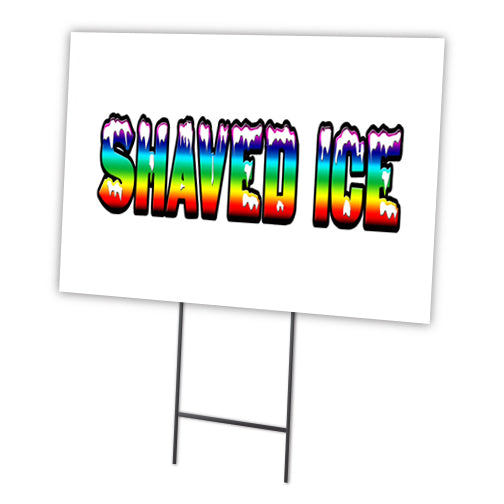 Shaved Ice Yard Sign & Stake outdoor plastic coroplast window