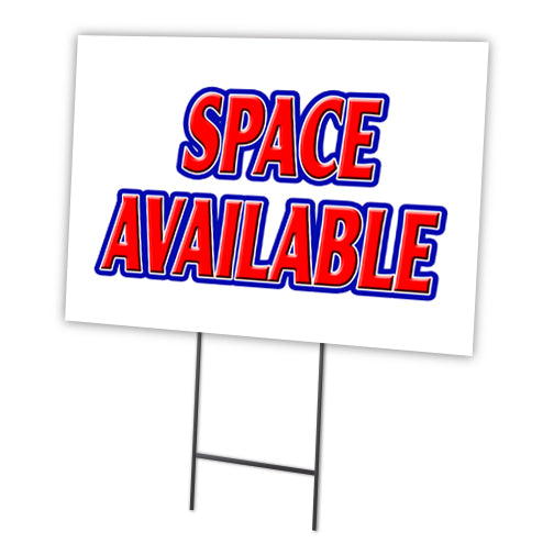 Space Available Yard Sign & Stake outdoor plastic coroplast window