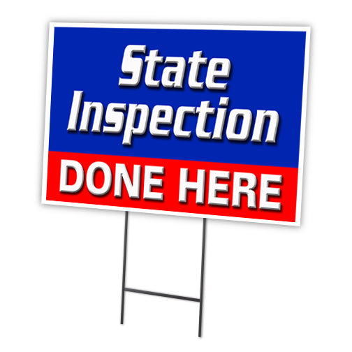 State Inspection Done Yard Sign & Stake outdoor plastic coroplast window