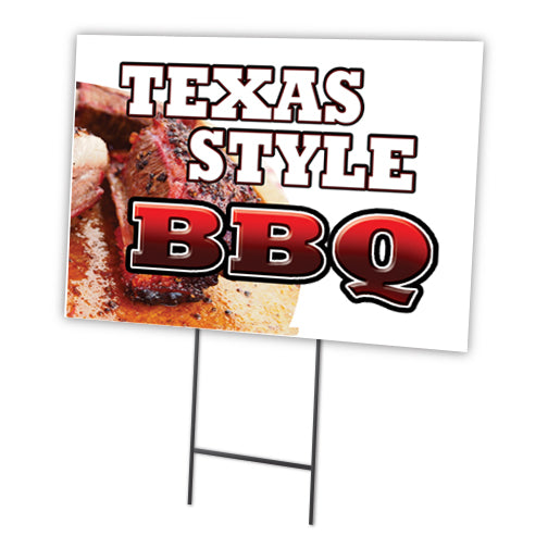 Texas Style Bbq Yard Sign & Stake outdoor plastic coroplast window