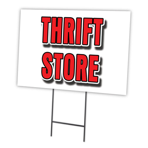 Thrift Store Yard Sign & Stake outdoor plastic coroplast window