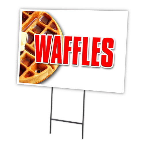 Waffles Yard Sign & Stake outdoor plastic coroplast window