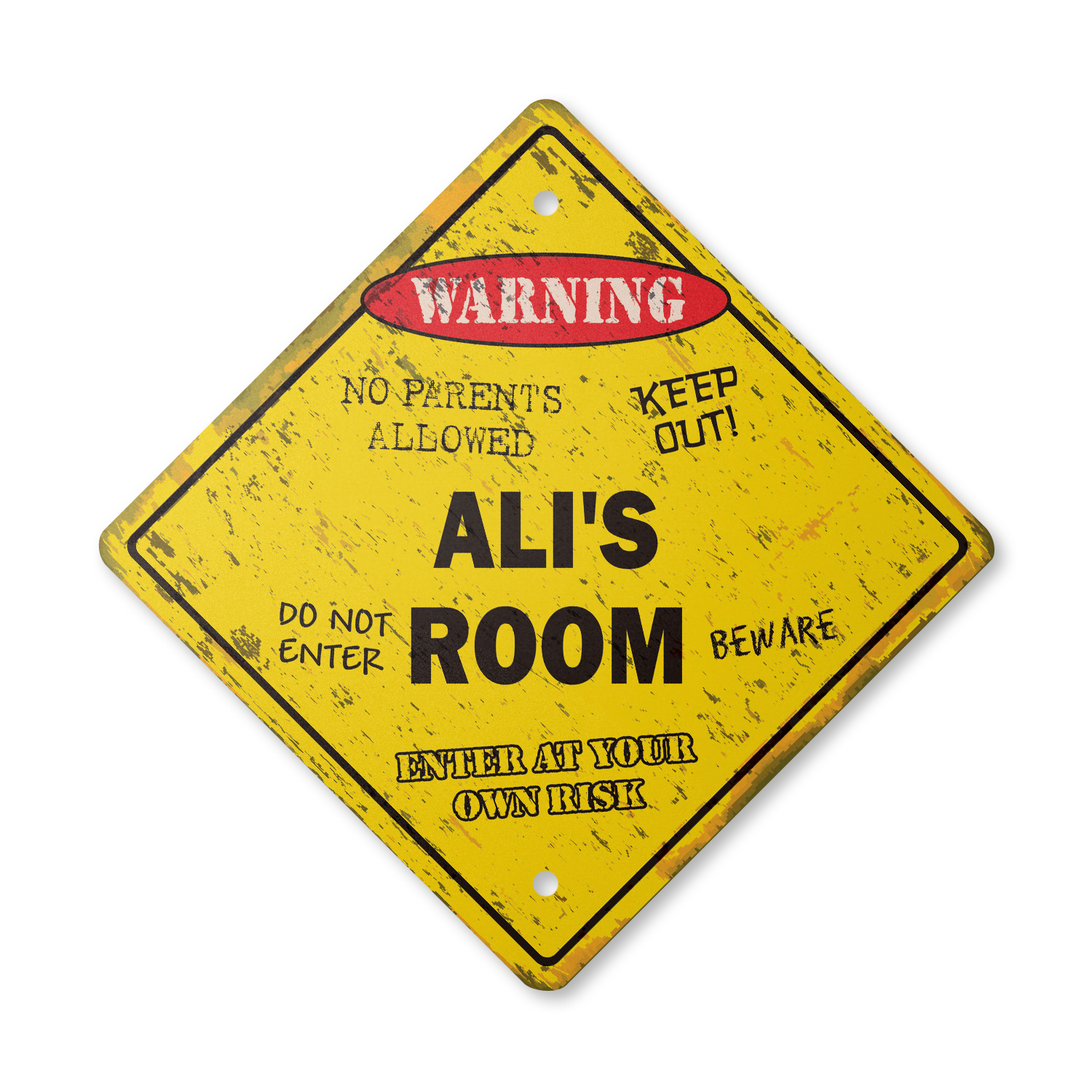 Alis Room Plastic Sign Vintage Crossing Xing kids bedroom
