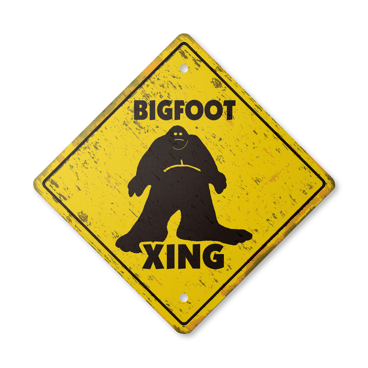 Bigfoot Vintage Crossing Sign Xing Plastic Rustic sasquatch