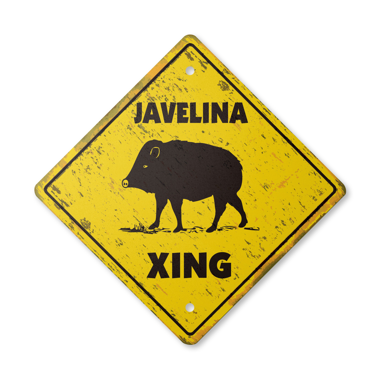 Javelina Vintage Crossing Sign Xing Plastic Rustic Indoor Outdoor