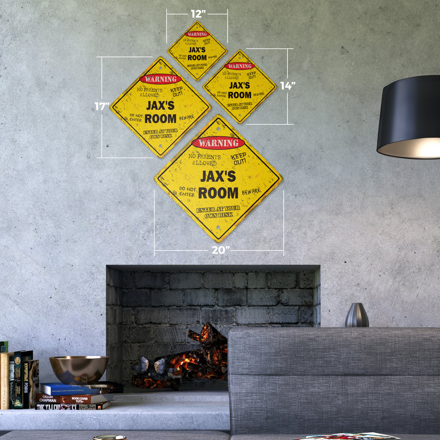 Jaxs Room Plastic Sign Vintage Crossing Xing kids bedroom door