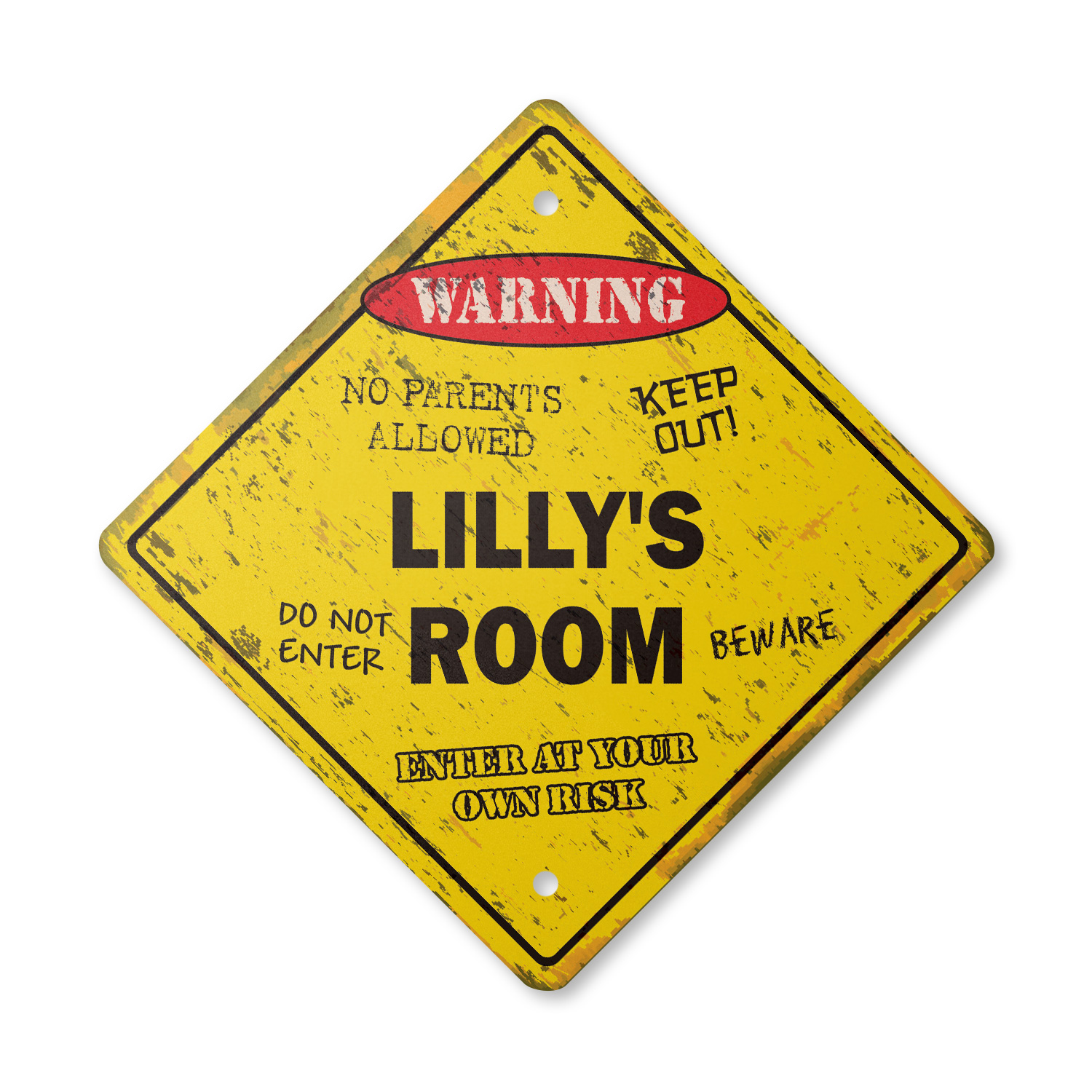 Lillys Room Plastic Sign Vintage Crossing Xing kids bedroom door