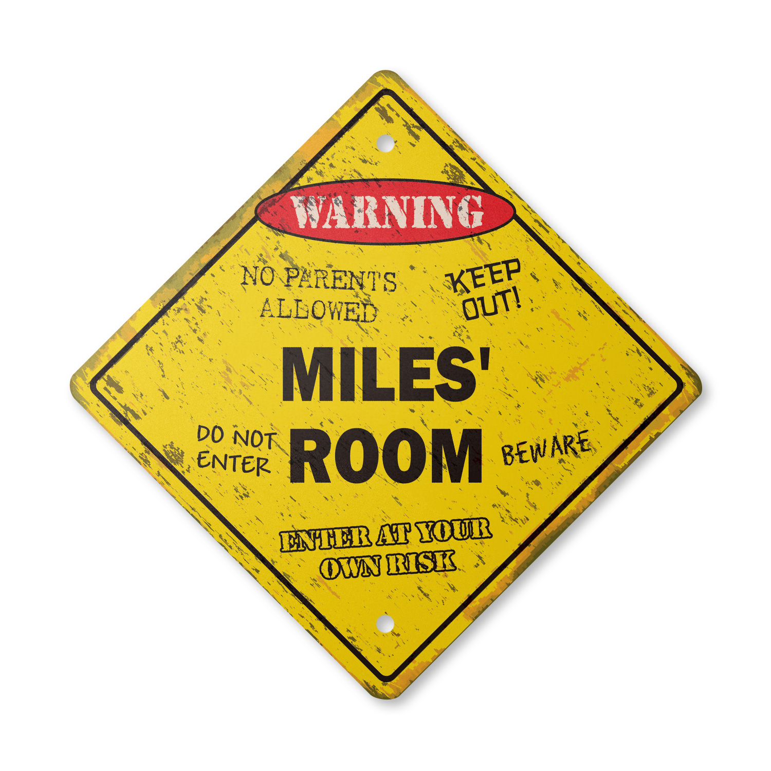 Miles' Room Vintage Crossing Sign Xing Plastic Rustic kids bedroom