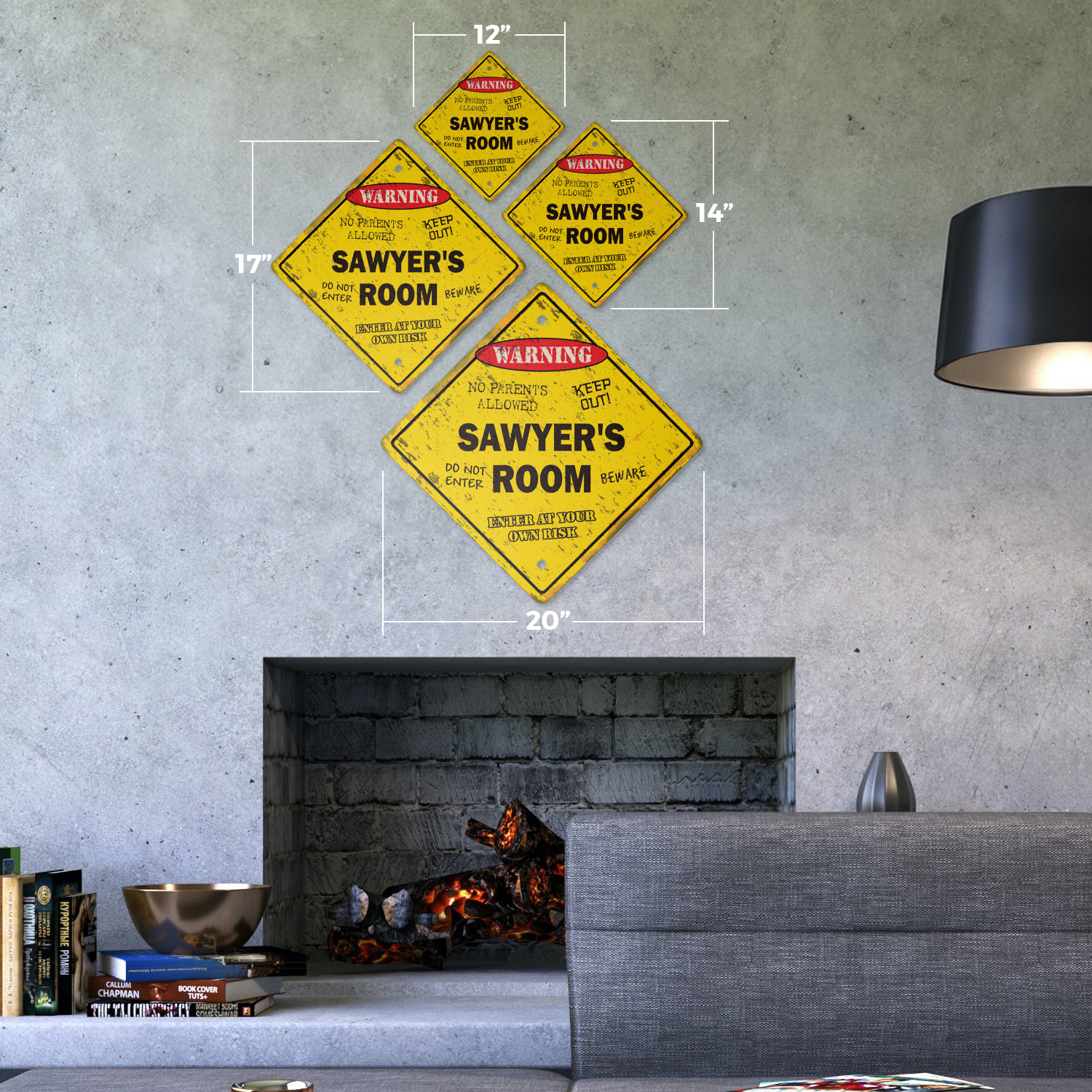 Baby Crossing Sign - 14x14 Inch Indoor/Outdoor Humorous Door Sign For Nursery, Diaper Room, Or Baby Shower Decor