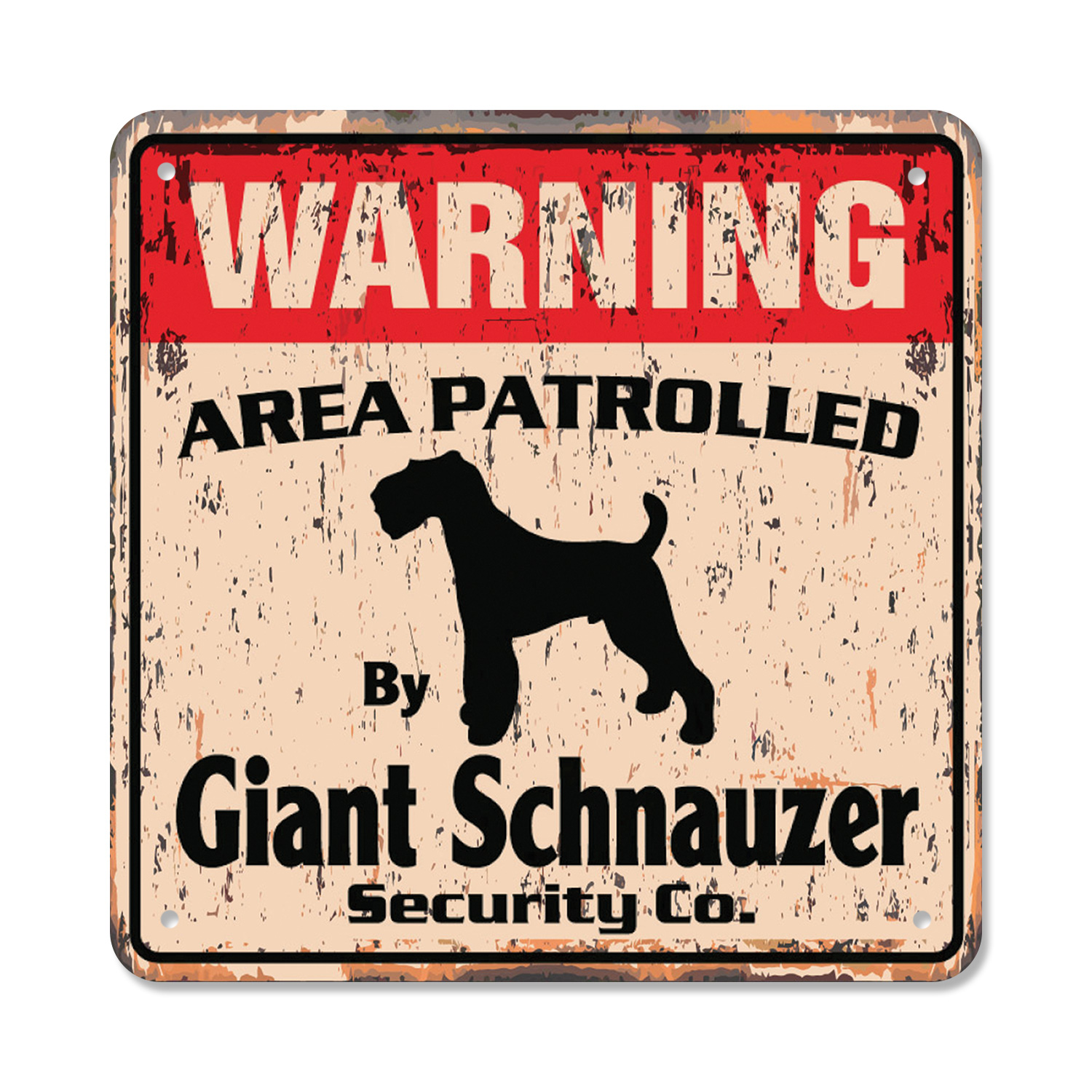 GIANT SCHNAUZER Vintage Security Plastic Sign Area Patrolled pet guard warning d