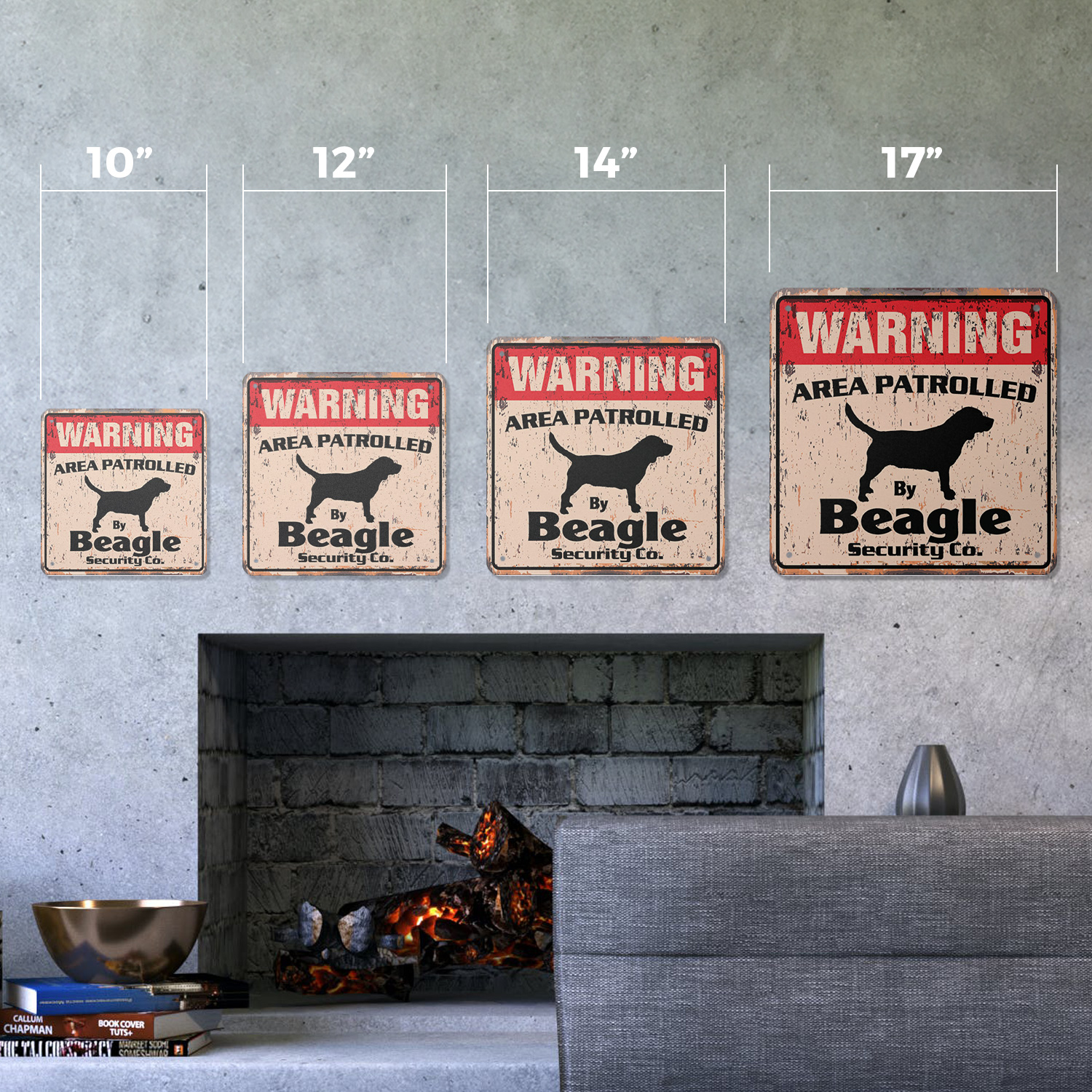 BEAGLE Vintage Security Plastic Sign Area Patrolled pet vet dog puppy ...