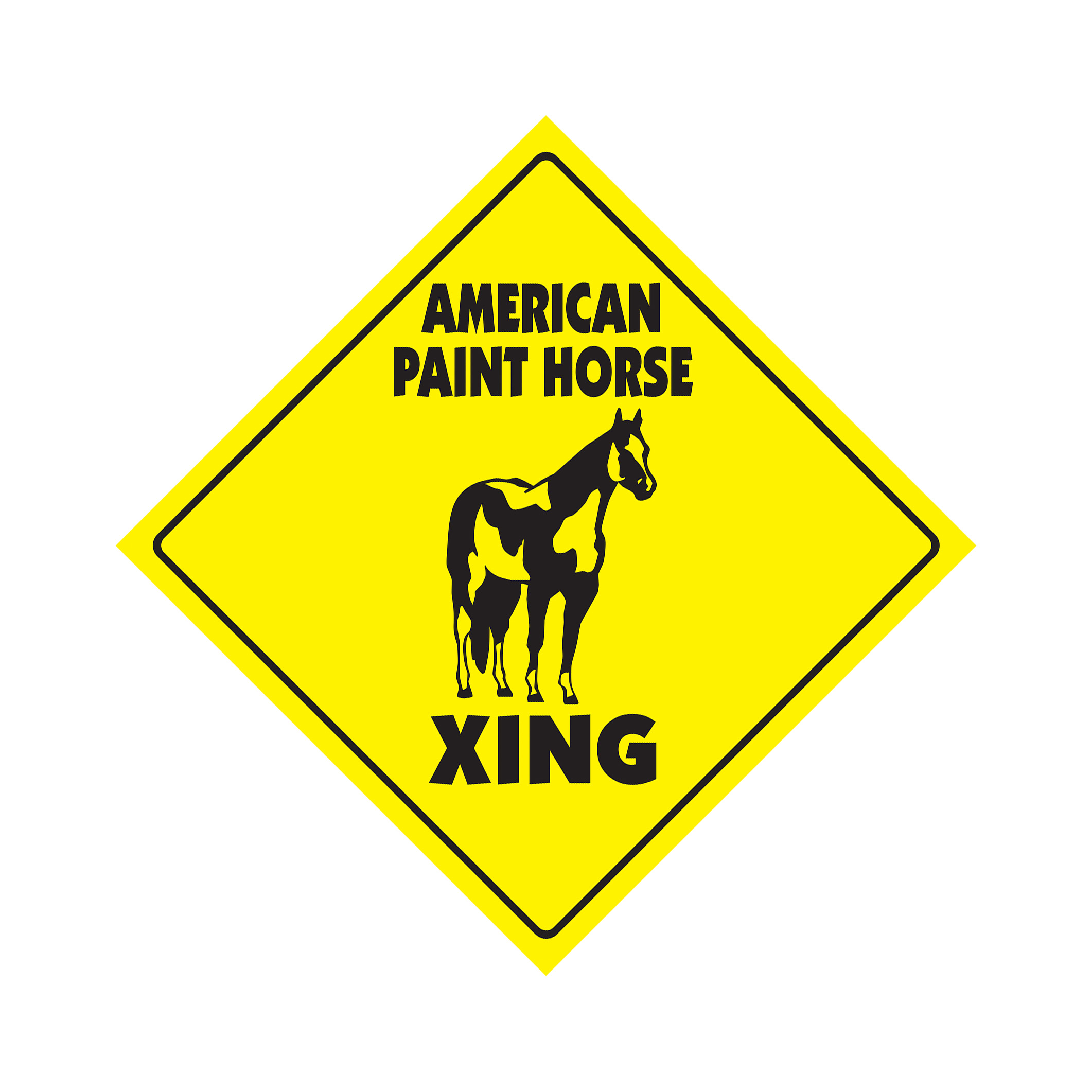 American Paint Horse Crossing Plastic Sign Decal Zone Xing animal pony cowboy ra