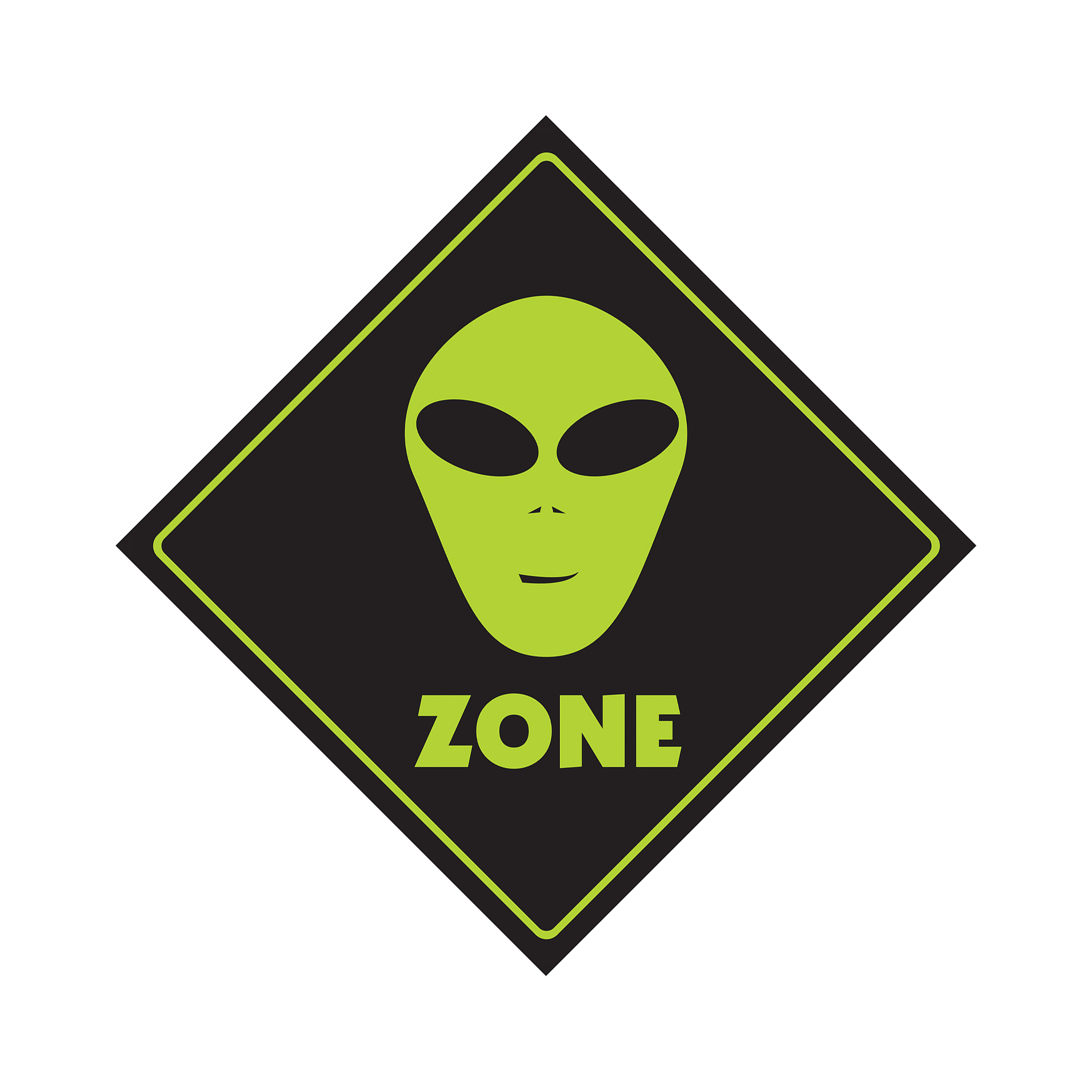 Alien Crossing Plastic Sign Decal Zone Xing road area 51 ET spaceship science
