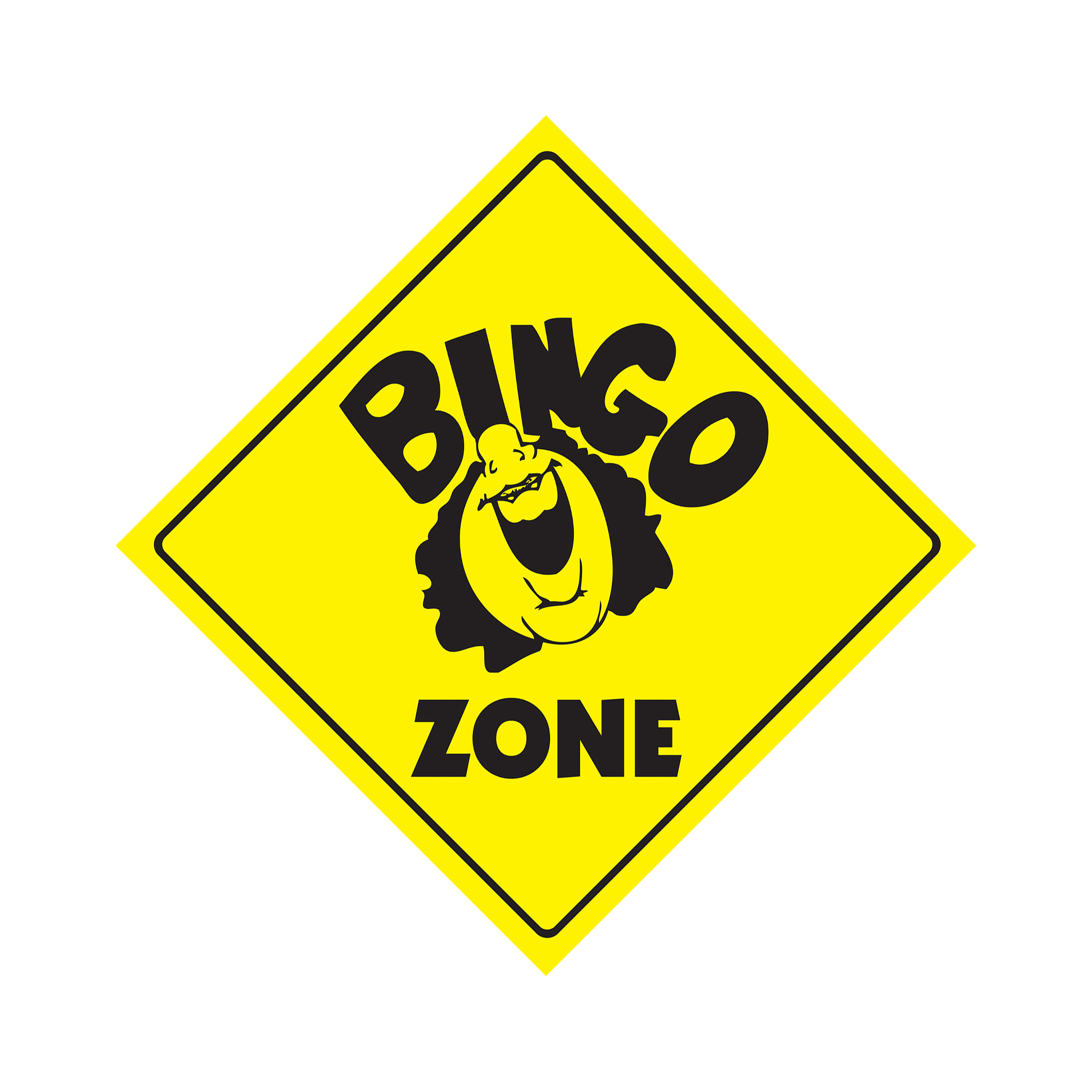 Bingo Crossing Plastic Sign Decal Zone Xing card chips club church game time