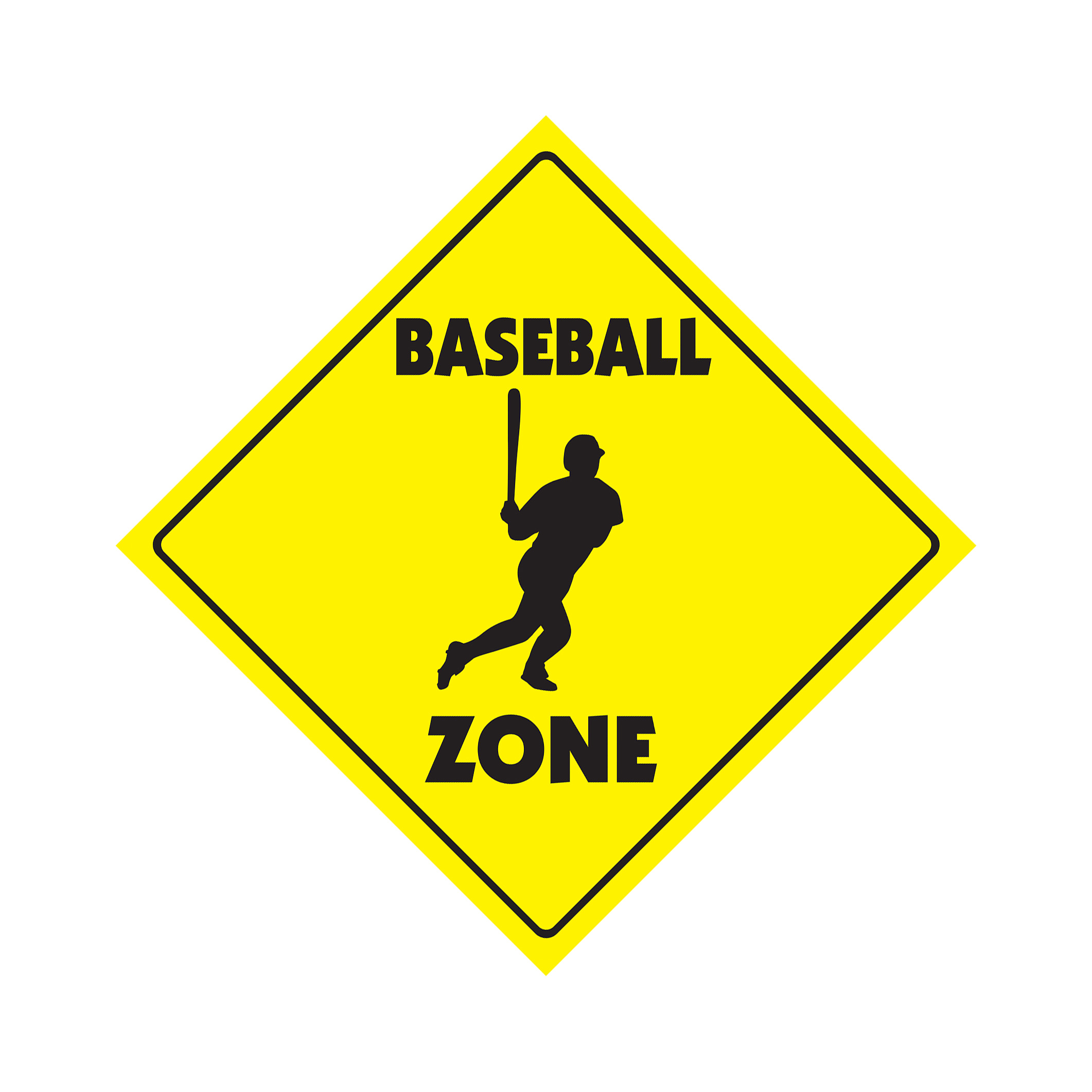 Baseball Crossing Sign Xing 14″ player fan boys room team coach bat mitt softbal