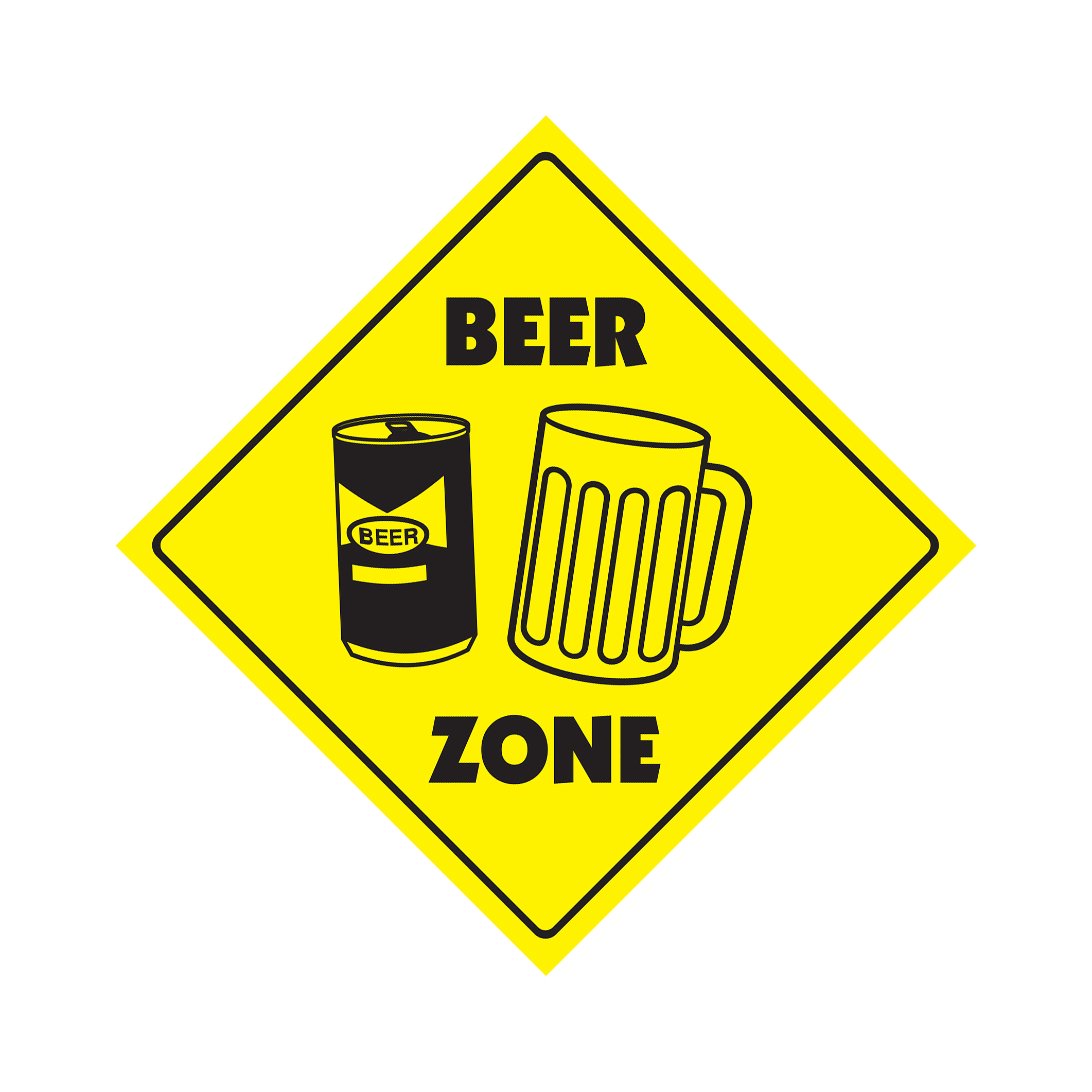 Beer Crossing Plastic Sign Decal Zone Xing mug glass neon tap keg brew drinker