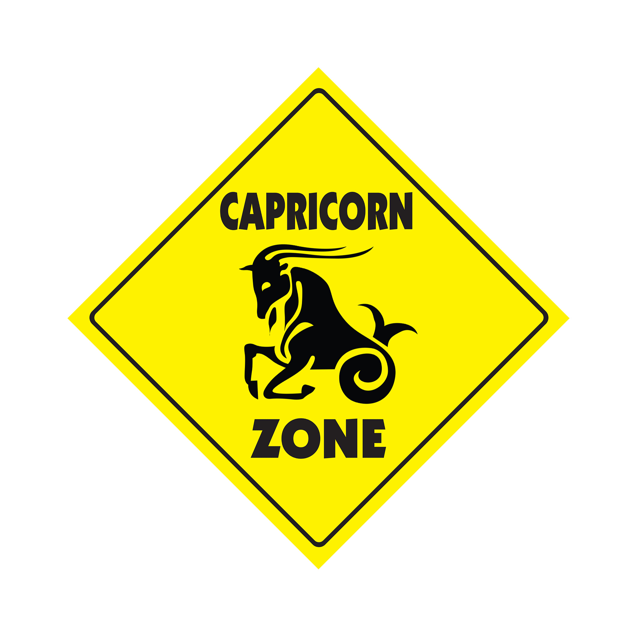 Capricorn Crossing Plastic Sign Decal Zone Xing zodiac horoscope