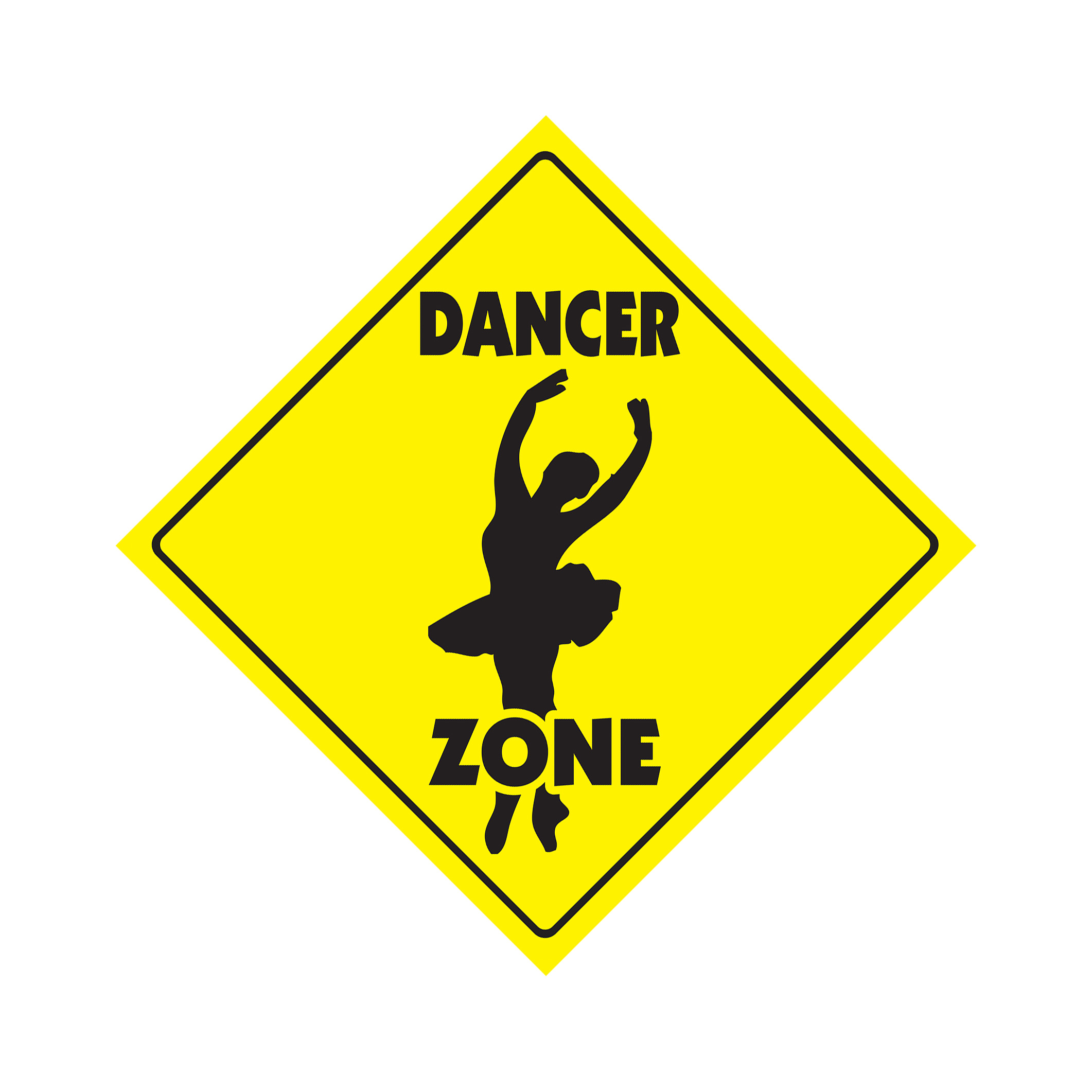 Dancer Crossing Plastic Sign Decal Zone Xing dancing dance shoes pole stripper