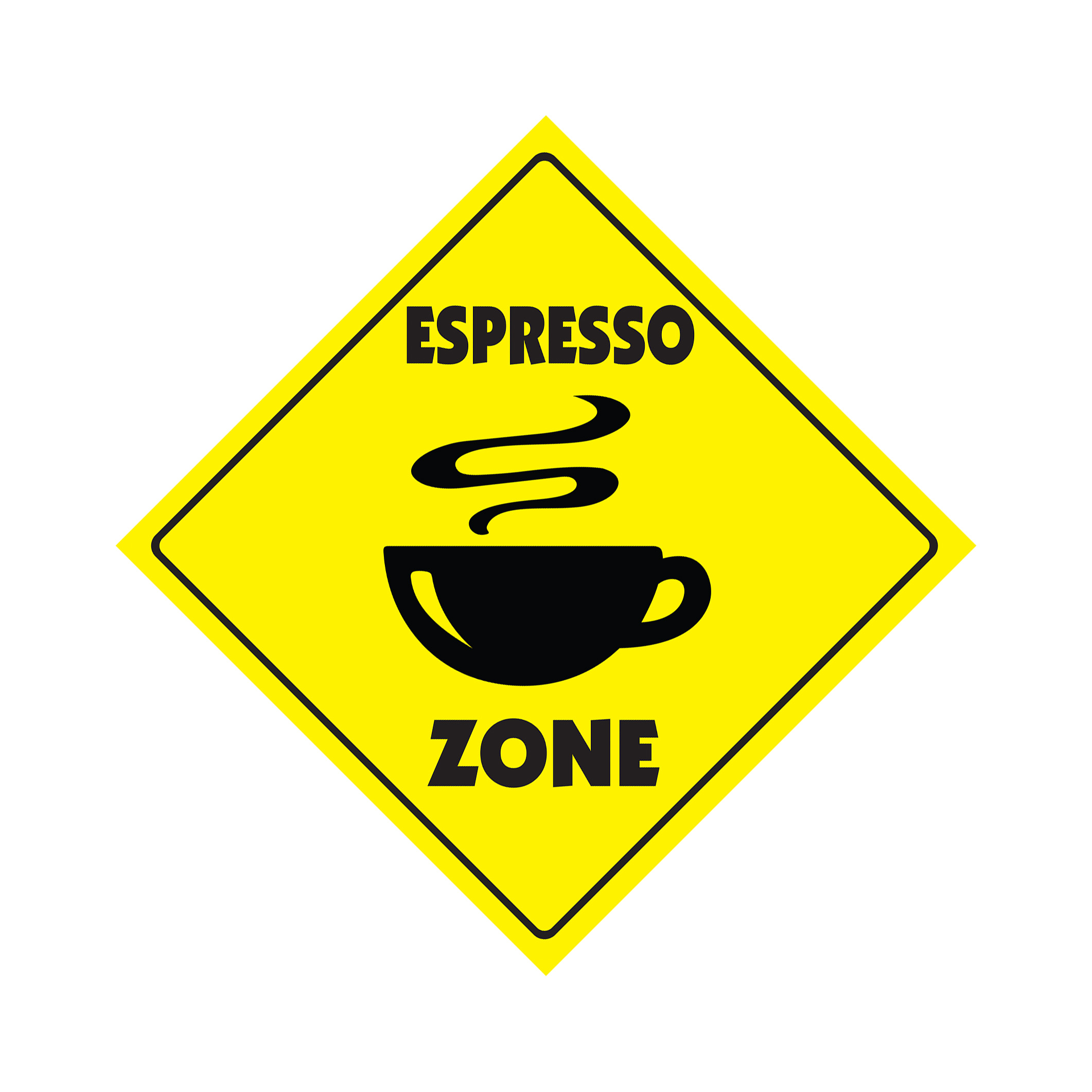 Espresso Crossing Plastic Sign Decal Zone Xing coffee cream mix supplies cup ita