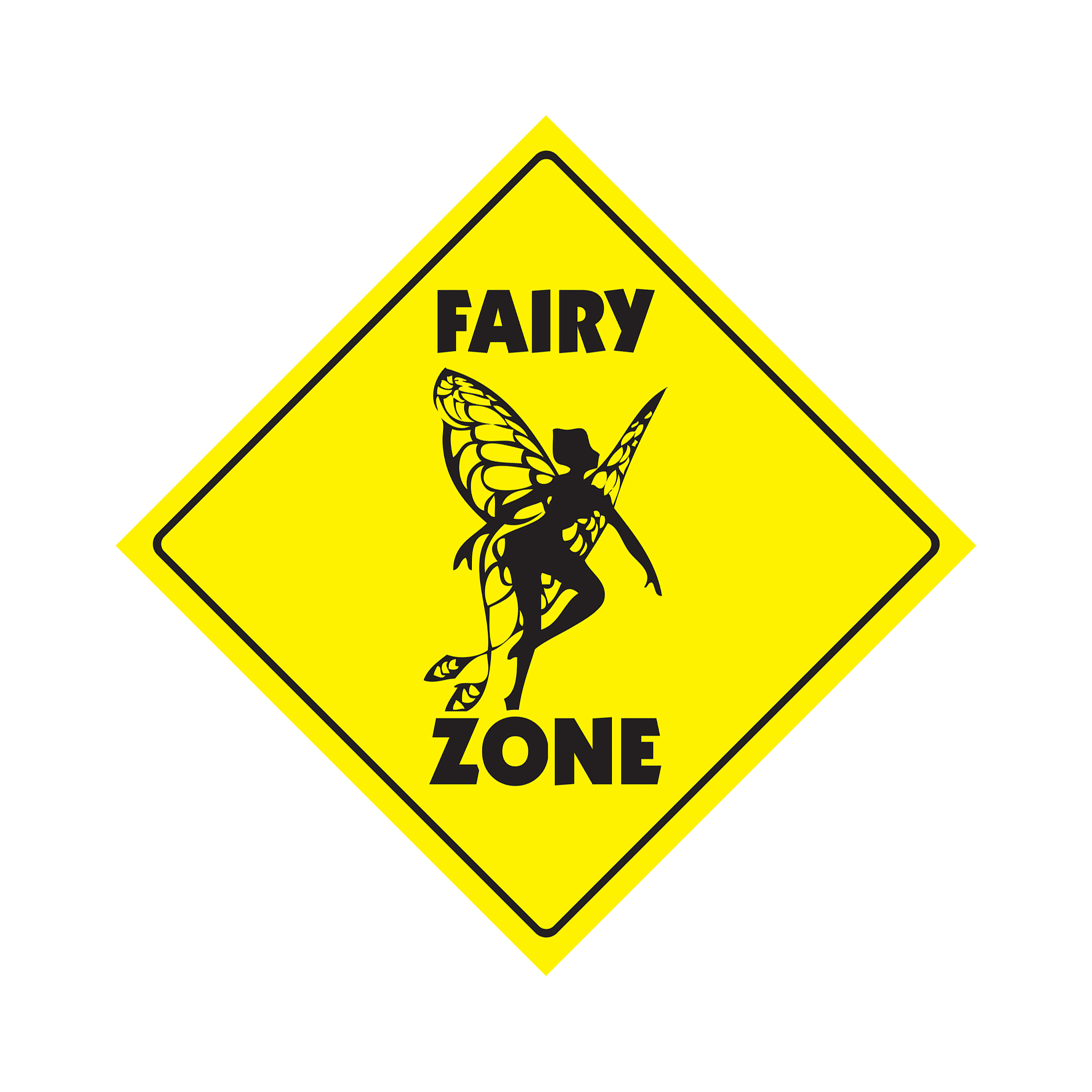 Fairy Crossing Plastic Sign Decal Zone Xing fairies magic magical fantasy tinker