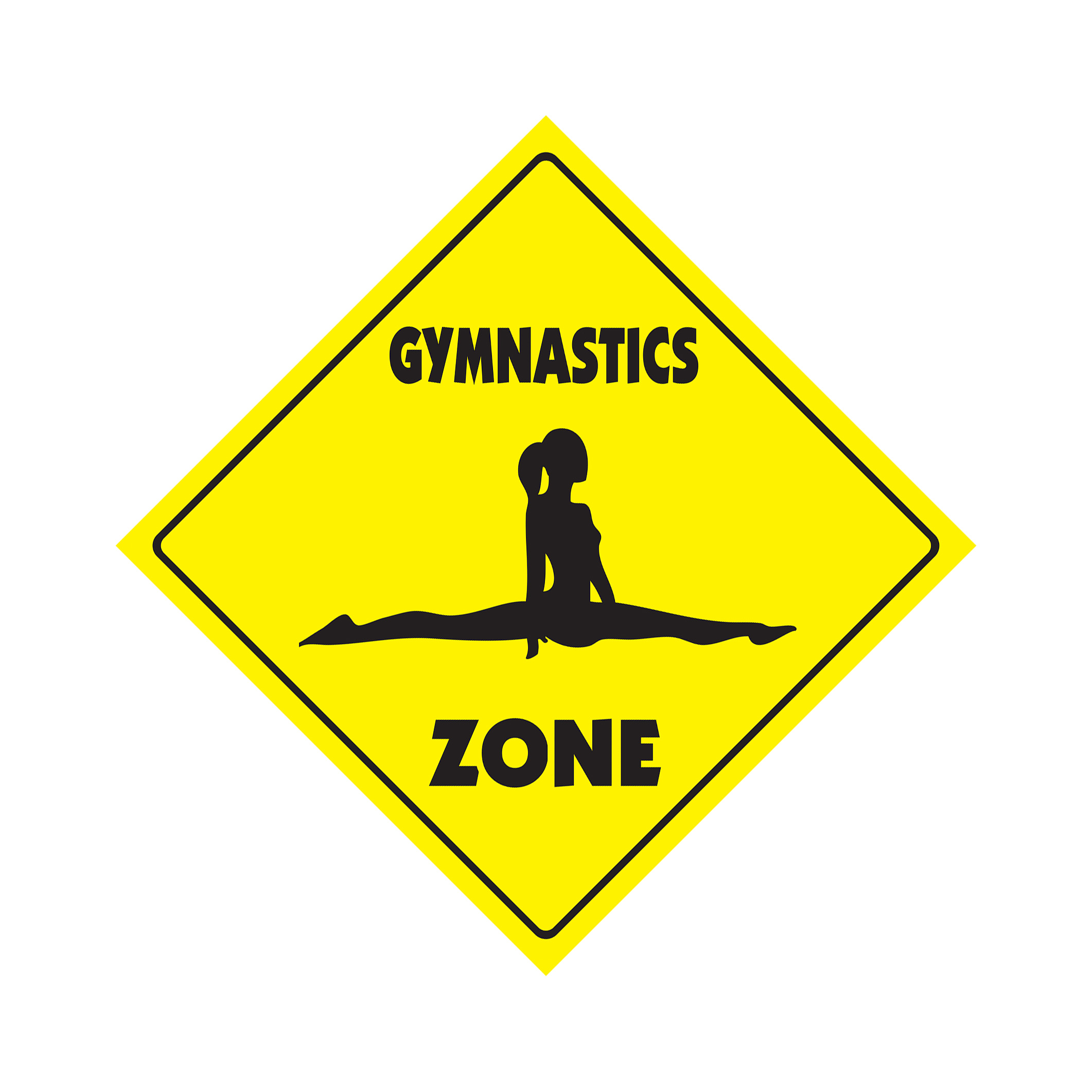 Gymnastics Crossing Plastic Sign Decal Zone Xing sport gym award trophy team gym
