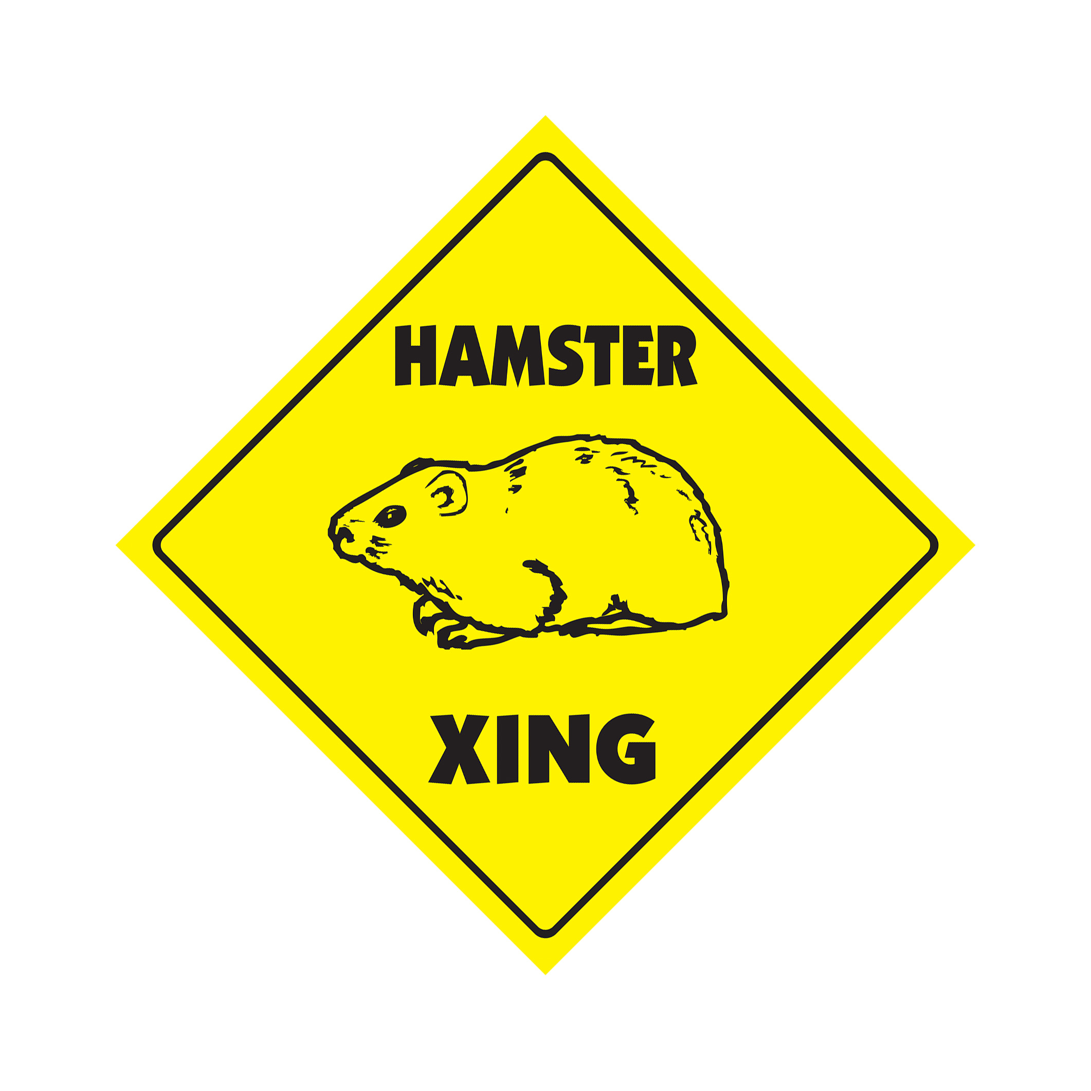 Hamster Crossing Plastic Sign Decal Zone Xing new caution cage pet animal rodent