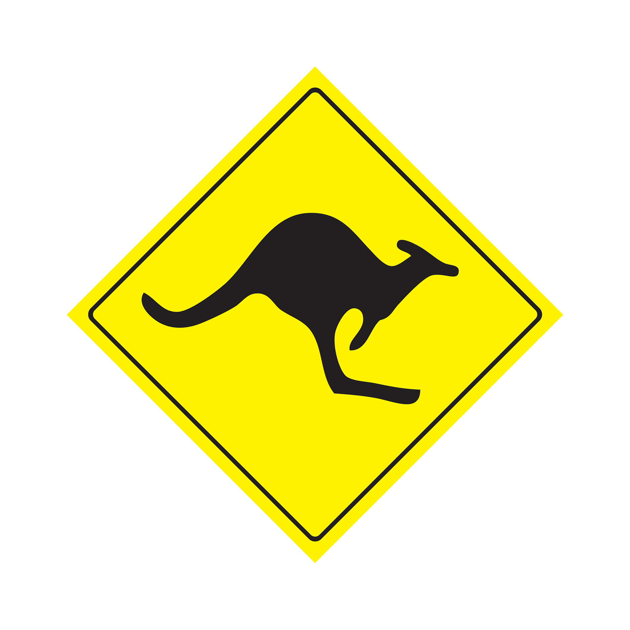 Kunststoffschild Aufkleber Zone Xing Kind Australien Tierliebe - Bild 1 von 8