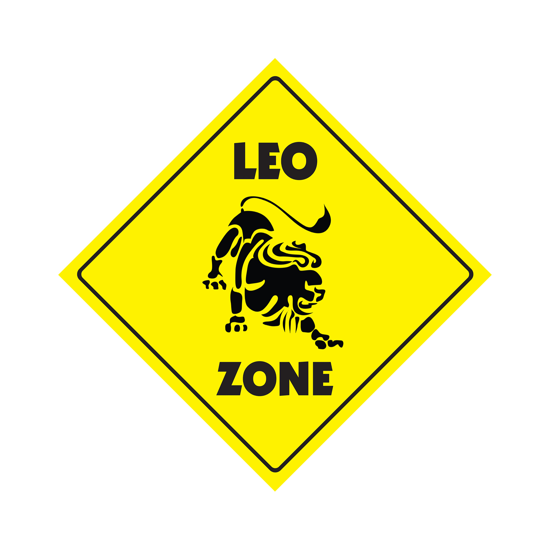 Leo Crossing Plastic Sign Decal Zone Xing zodiac horoscope kid child boy girl wa