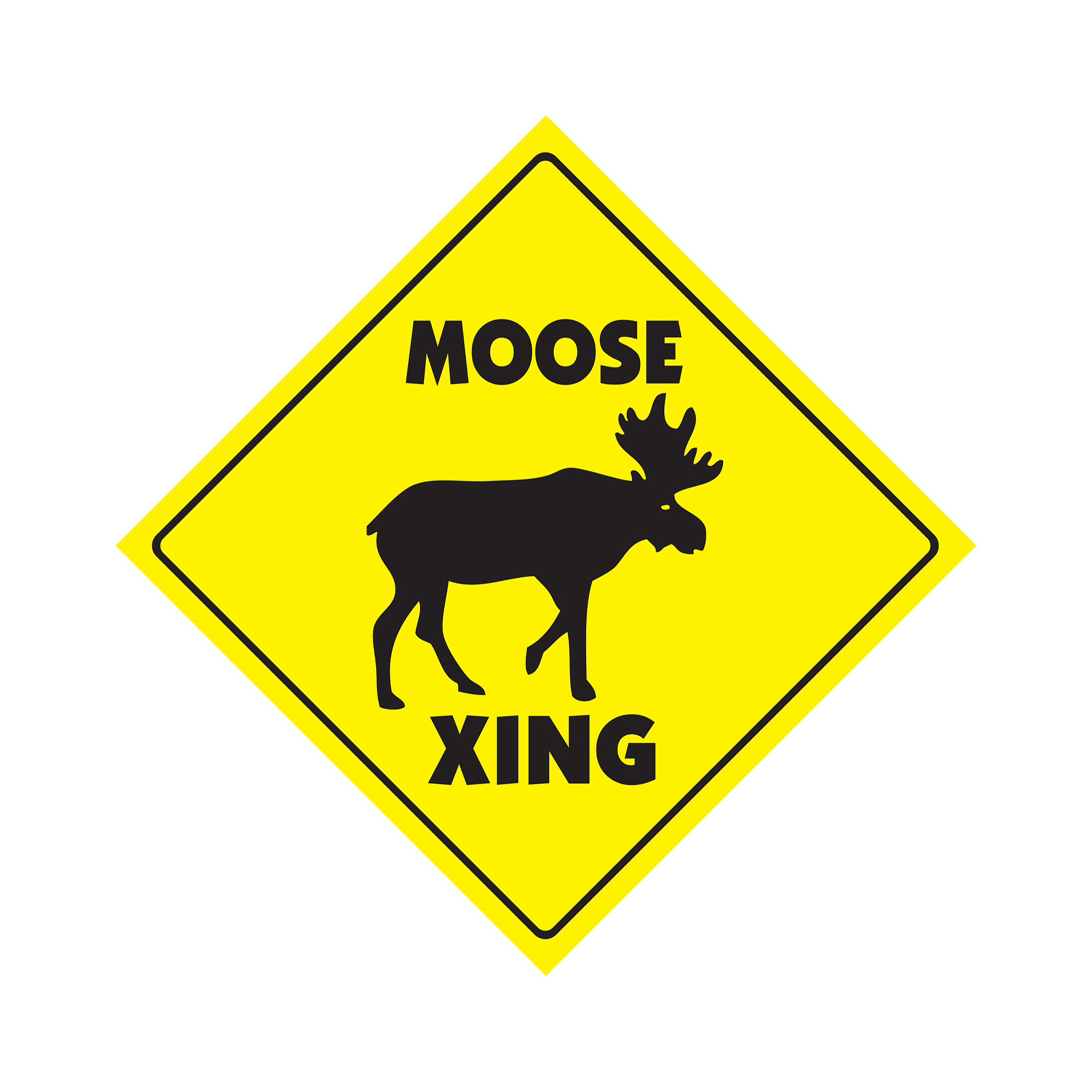 Moose Crossing Sign Zone Xing Indoor Outdoor 14″ Tall Canadian Canada animal