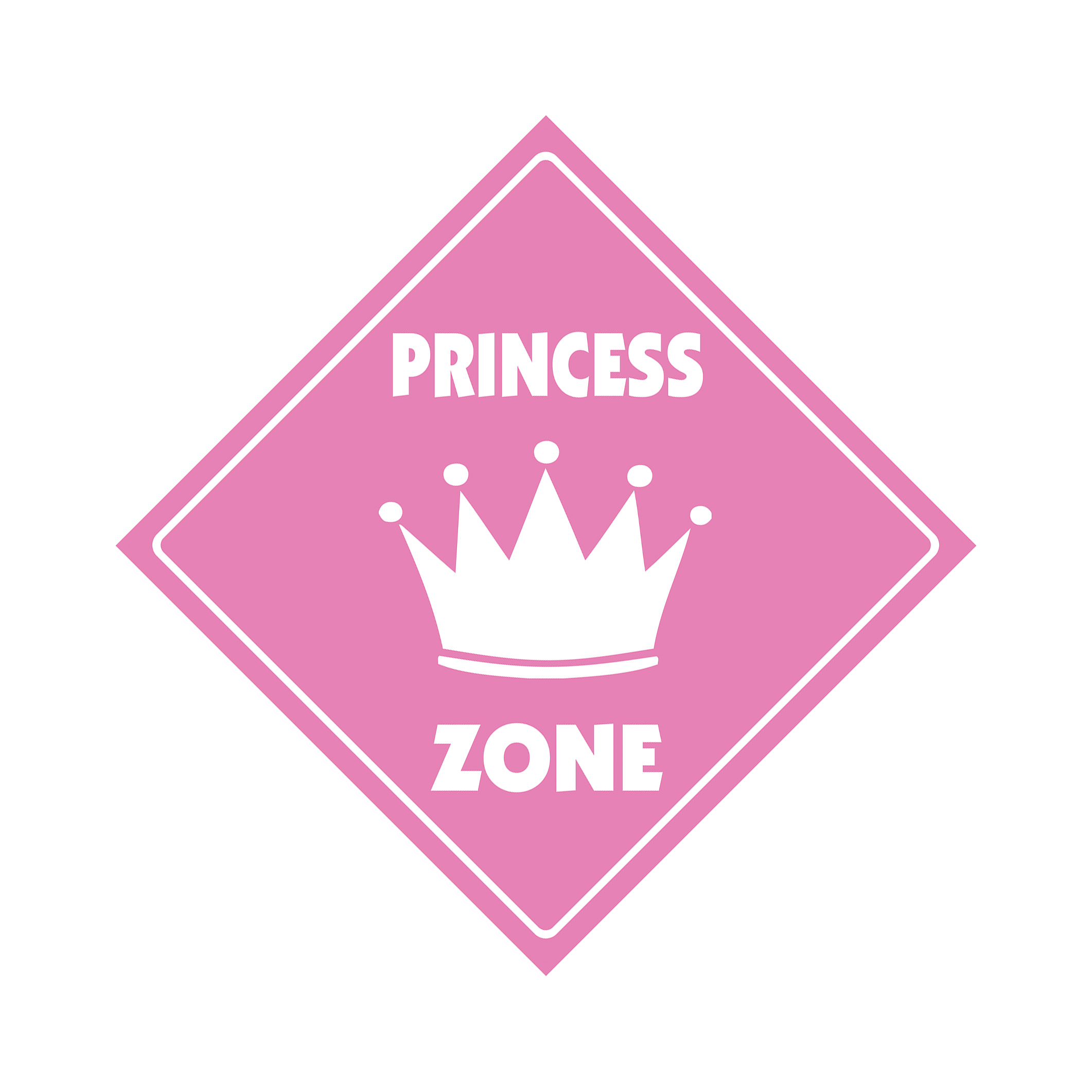 Princess Crossing Plastic Sign Decal Zone Xing child crown kid daughter wife gir