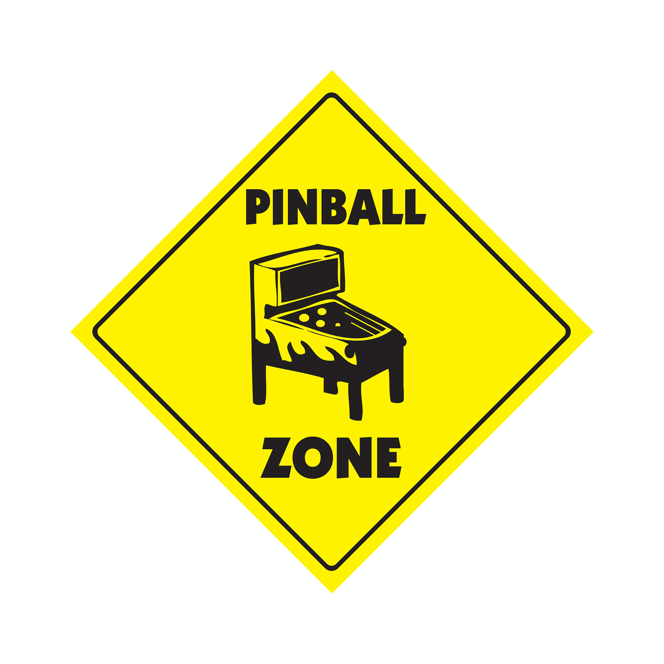 Pinball Crossing Plastic Sign Decal Xing part game room arcade machine games rec