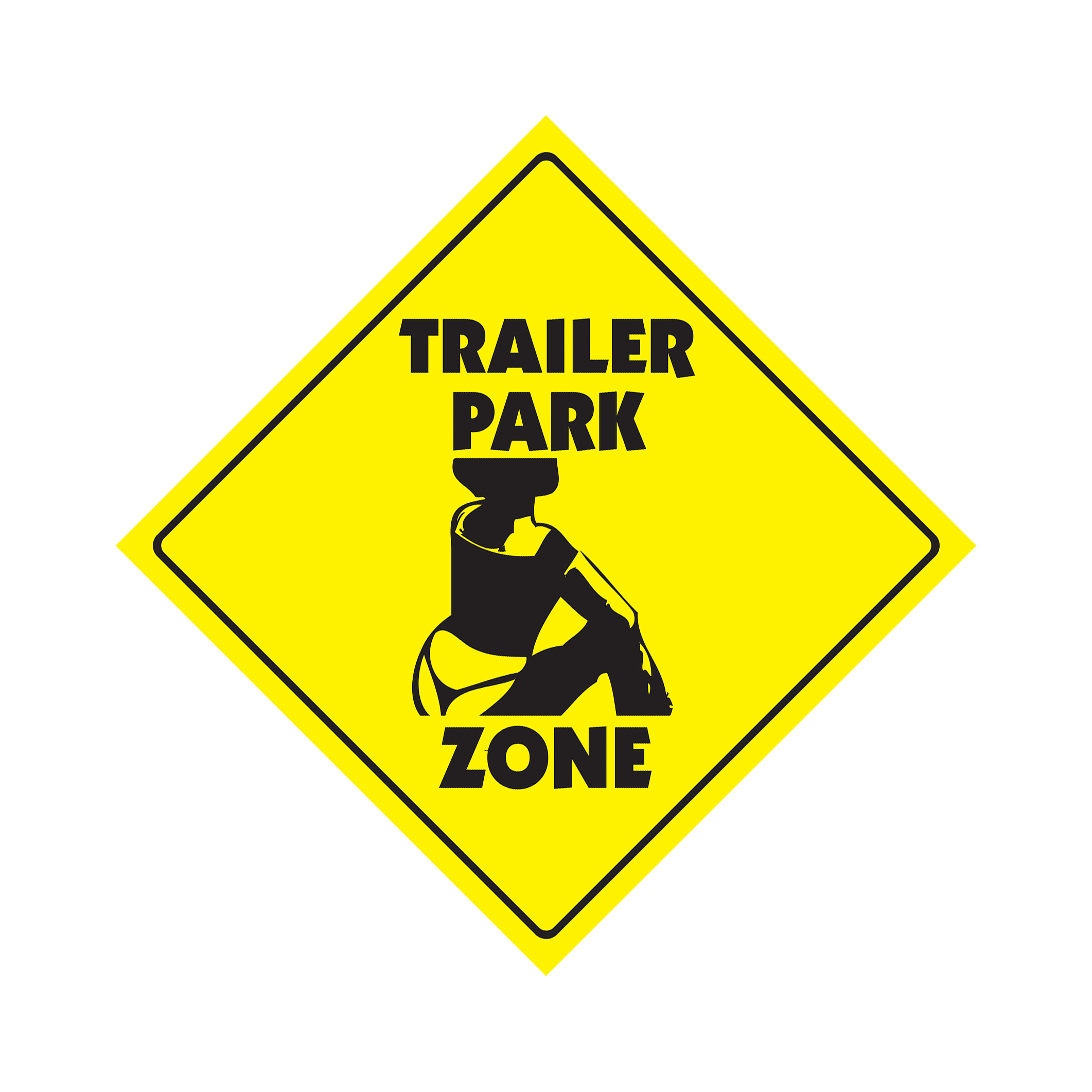 Trailer Park Crossing Plastic Sign Decal Zone Xing joke mobile home shuffleboard