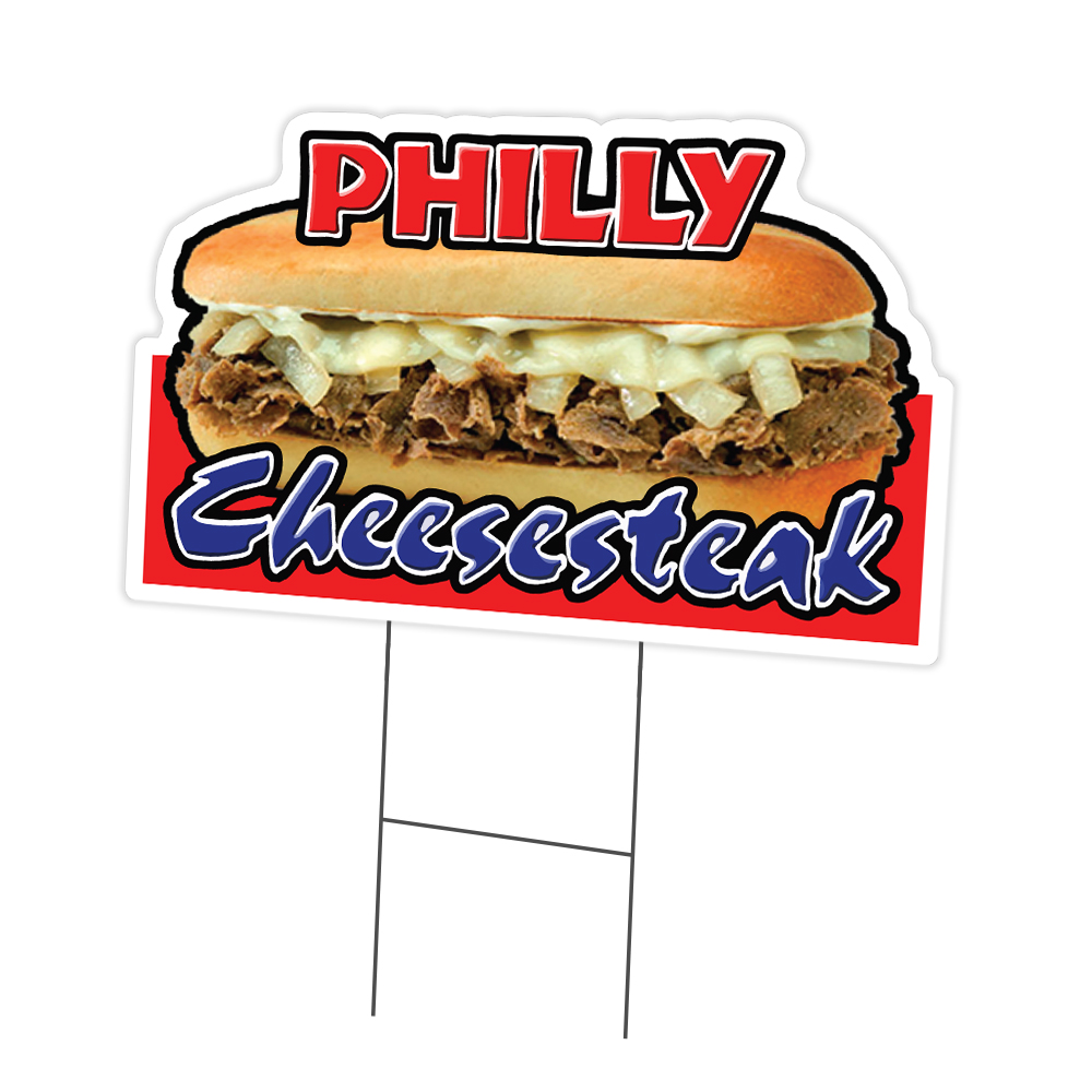 Cheesesteak Yard Sign & Stake outdoor plastic coroplast window