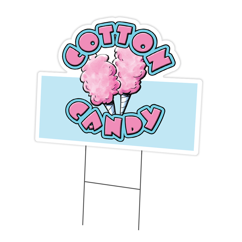 Cotton Candy Yard Sign & Stake outdoor plastic coroplast window