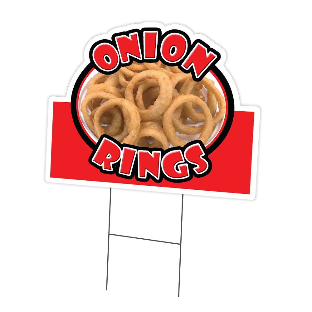 Onion Rings Yard Sign & Stake outdoor plastic coroplast window