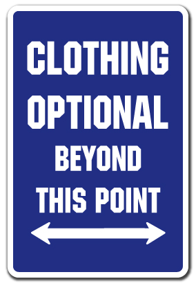 CLOTHING OPTIONAL Parking Sign Or Decals pool spa hot tub swimming nudist nude - Picture 4 of 9