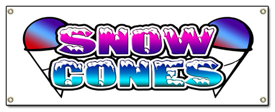 Schneekegel Banner strapazierfähig 13 Oz Vinyl mit Ösen einseitig - Bild 5 von 11